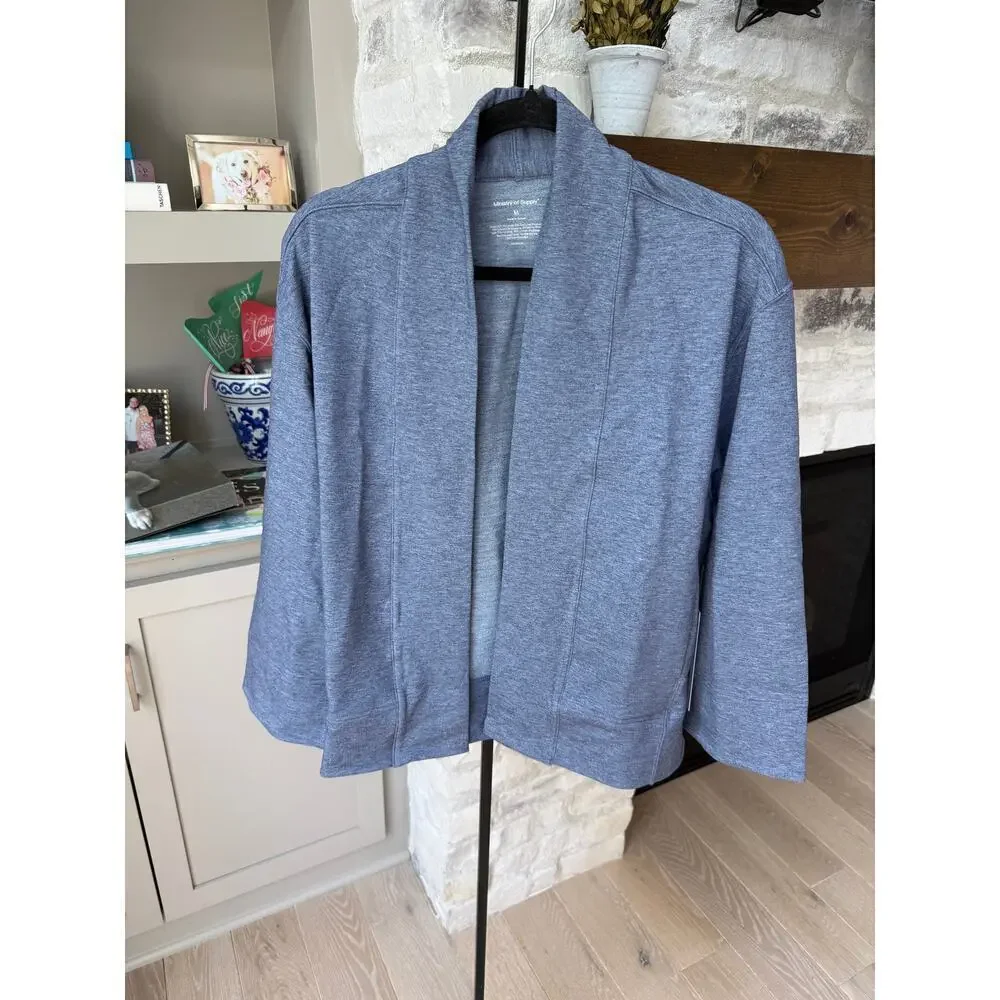 Ministry of Supply Women's Blue Fusion Terry Cardigan Size M